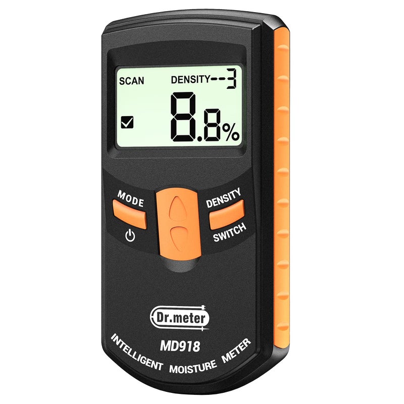 Dr.meter Pinless Wood Moisture Meter, Upgraded Version Inductive Pinless Tools Intelligent Moisture Meter Digital Moisture Meter for Wood (Range 4% - 80% RH; Accuracy: 0.5%), MD918 - Image 1